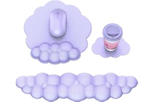 MOKURU Cloud Mouse Pad with Wrist Rest, Cloud Keyboard Wrist Rest, Mouse Pad Wrist Support, Ergonomic Keyboard Mouse Wrist Support (Purple)
