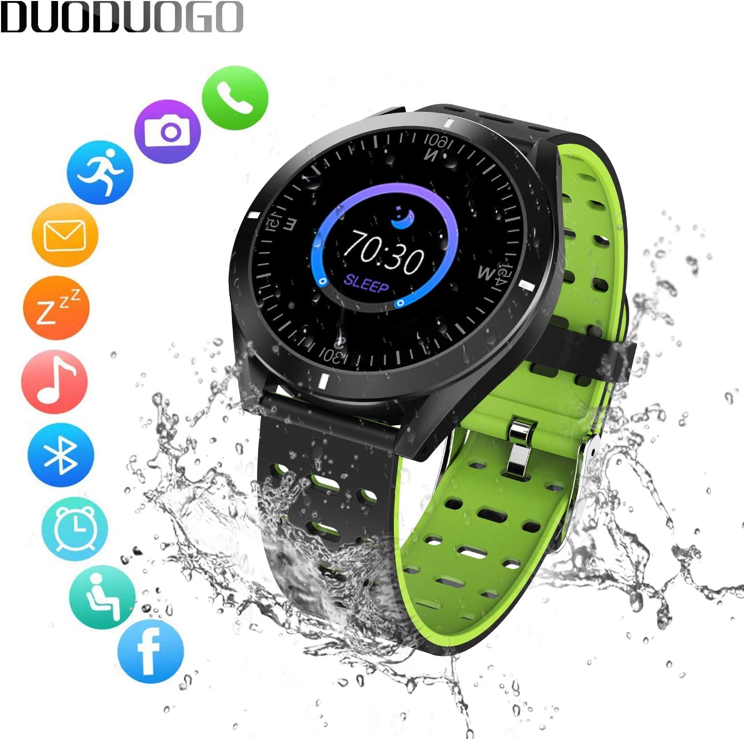 DUODUOGO Reloj Inteligente Resistente al Agua IP 68, Monitor ...