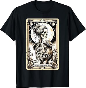 The Bearded Dragon Mom Skeleton Tarot Card Art Beardie Lover T-Shirt