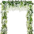 HANDIC Wisteria Garland 5pack 33Ft Artificial Fake Wisteria Vine Hanging Flowers Fake Vines Plants