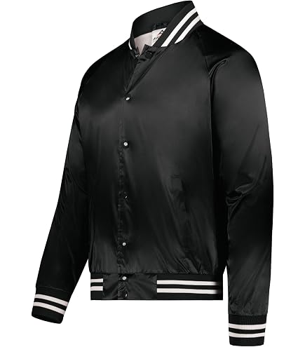 Mitchell & Ness HBCU Varsity Jacket, White Polyester Satin, Mens