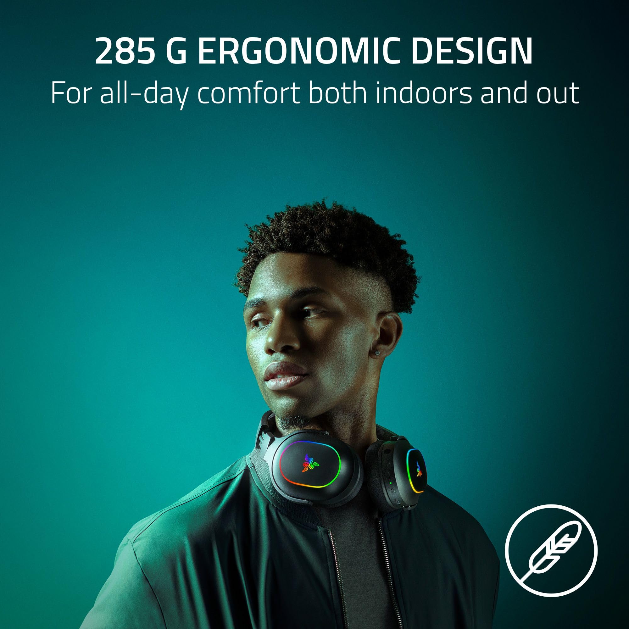 Razer Barracuda X Chroma Wireless Gaming Headset: 2.4GHz Wireless & Bluetooth - Lightweight - Chroma RGB - 40mm Drivers - Cardioid Mic - 70 Hr Battery - for PC, Mac, PS5, Switch 2, Smartphone - Black