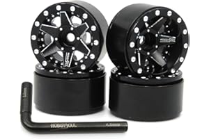 hobbysoul Adjustable Offset 1.0 Beadlock Wheels Rims, RC 1.0 Wheels 20.5g/Rim for RC 1/18 TRX4M Axial SCX24 90081 & Other 1/24 Micro Crawler, (4-Pack)
