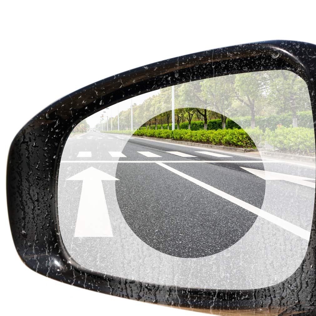 LucaSng Car Rearview Mirror Protective Film - 99% Transmittance, Anti-fog, Anti-glare, Anti-mist, Anti-oil, Waterproof, Rainproof, Anti-scratch(Circular)
