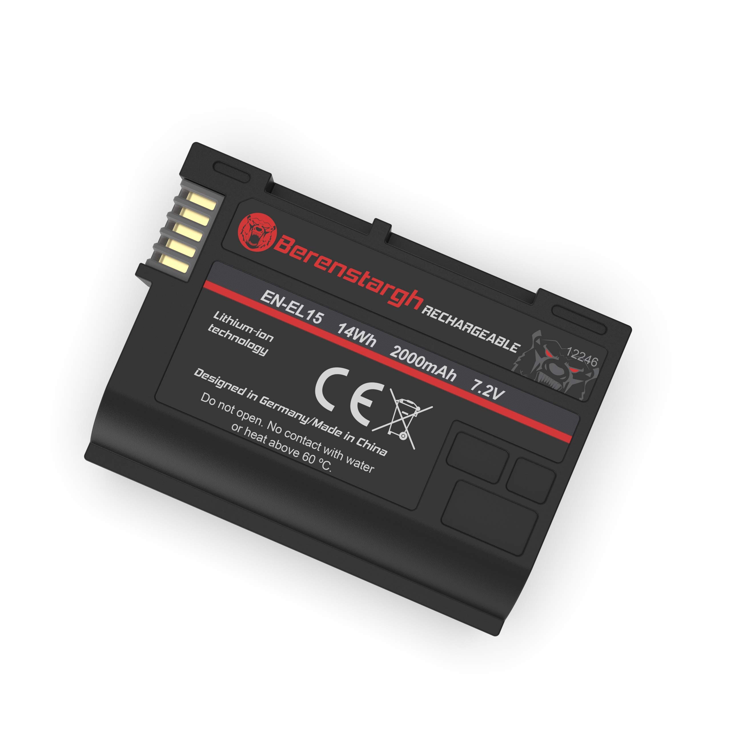 Berenstargh EN-EL15 D600 D610 D7000 D7100 D7200 D800 Lithium Iron Battery