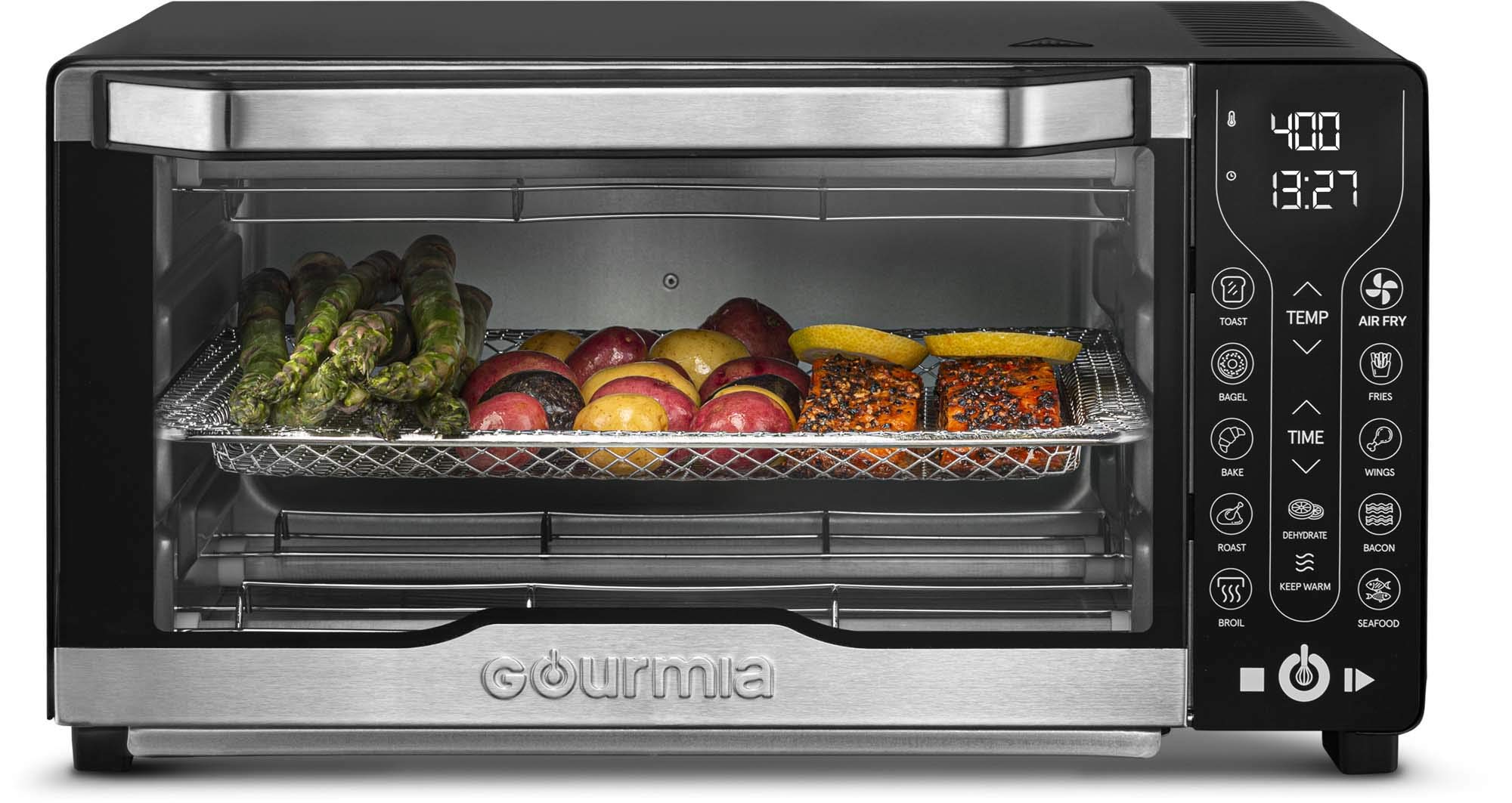 Gourmia Toaster Oven Air Fryer Combo 12 Cooking Presets 1700W Digital