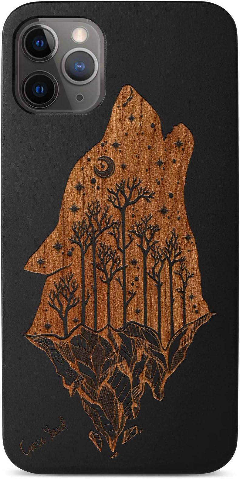 iPhone 11 Pro Max Case by Case Yard Fit for iPhone 11 Pro Max 6.5-Inch [ 2019 Release ] Shock-Absorption iPhone 11 Pro Max Phone Cover Wood Black iPhone 11 Pro Max Cases - Howling Wolf