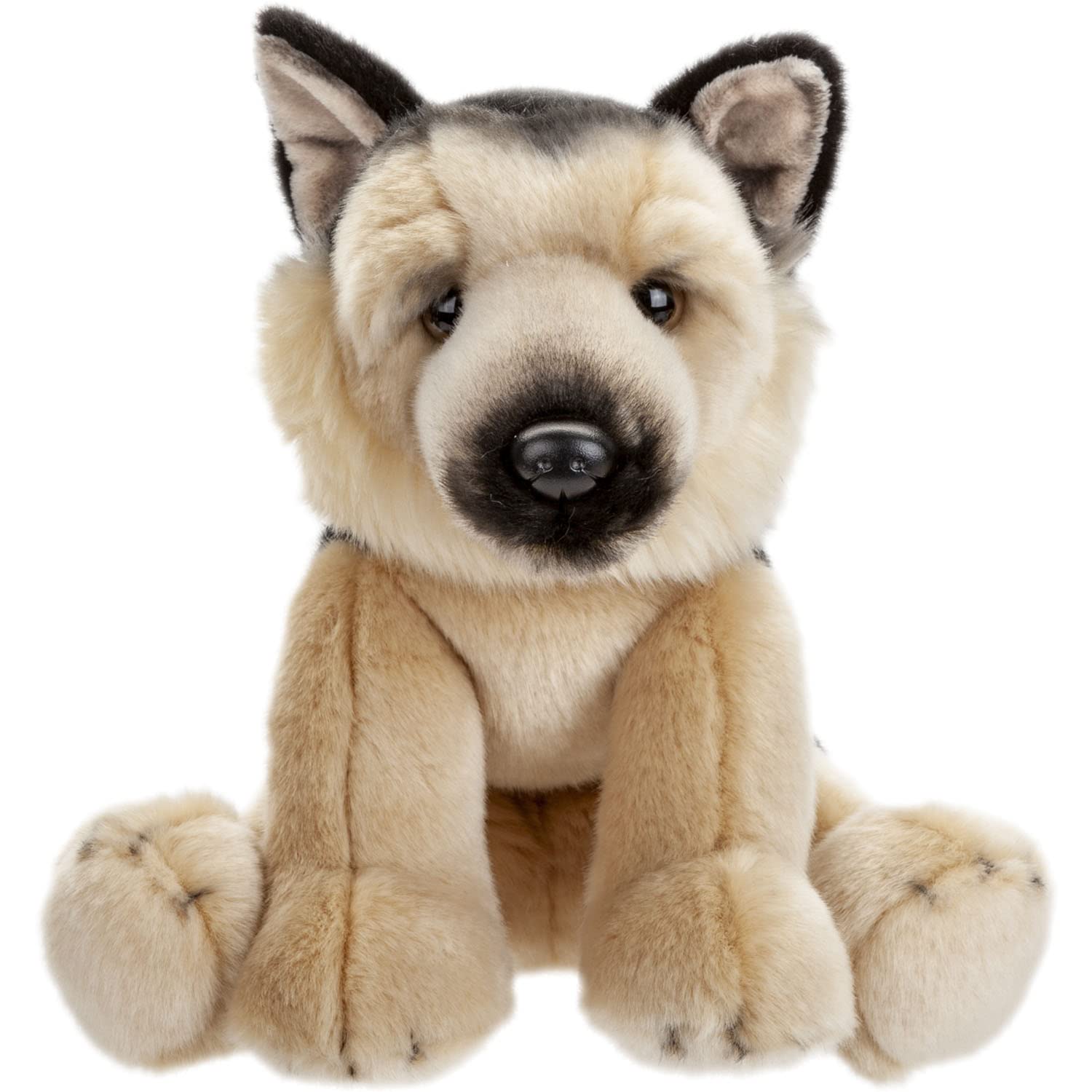 VFM - Premium Alsatian Dog Plush 30cm German Shepherd Soft Toy Super Cute & Fluffy Puppy Luxury Lifelike Stuffed Animal Teddy - Natural World Collection