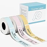 3-Roll Blue/Yellow/Pink Compatible with NELKO P21,NADAIIN N12, ORGBRO X1, ORGSTA S001 Label Maker Tape, 14x40mm (0.55"x1.57"), Standard Laminated Office Labeling Tape Replacement, 180 Tapes/Roll