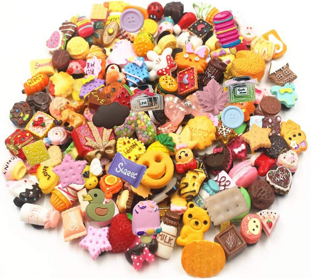 50 Pcs 3D Random Resin Cute Shoe Charms For Clog Shoes & Bracelet Wristband Party Gifts Party Birthday