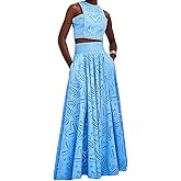 Women's 2 PCS Lace Holes Tank Tops Bodycon Skirts Sexy Nightclub Party Dress Outfits Set