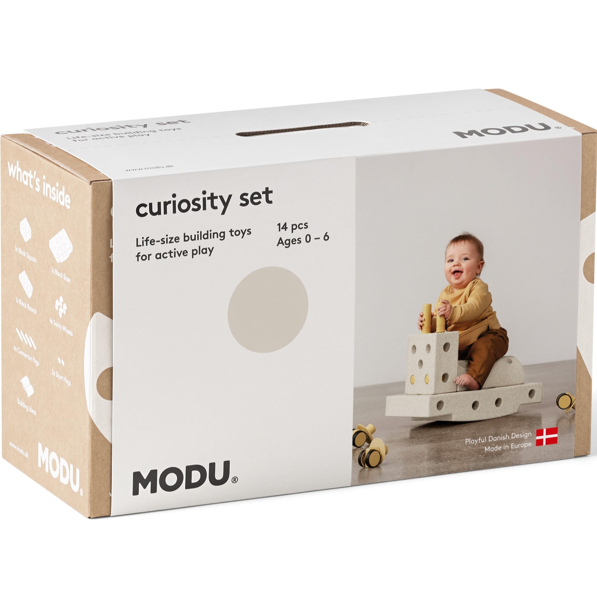 The MODU Curiosity set | Sand Grey/Honey Yellow | Premium Life-Size Building Toy for Kids | 10+ Builds for Active Play & Motor Skills | Ride-On & Balance Toy | Creative Play for Toddlers, Age 0–6 — image 1