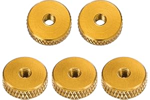 DTGN M3x4mm(DxH) Knurled Nuts - 5Pack - Good for Furniture Equipment - Thumb Screw Fasteners - Golden