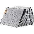 VEVOR Garage Tiles Interlocking, 12 x 12 x 0.53 inch 25 Pack Garage Floor Covering Tiles, Non-Slip Double-Sided Texture Garage Flooring Tiles, for Garages, Basements, Repair Shops, Silver