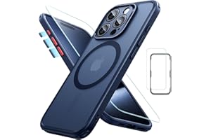 ESR for iPhone 15 Pro Case Set, Translucent Matte Case with Screen Protector, Compatible with MagSafe, Military-Grade Protection, Classic Series, Frosted Blue