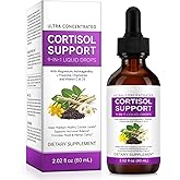 Cortisol Supplements for Women & Men, Ultra Concentrated 10 in 1 Cortisol Liquid with Magnesium, Ashwagandha, L-theanine, Support Hormonal Balance, Promotes Mood & Mental Clarity (60ml, Blueberry)