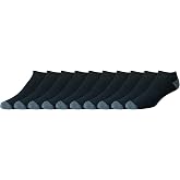 Amazon Essentials Men's Performance Cotton Cushioned Athletic Running No-Show Sports Socks, Moisture Wicking, 10 Pairs