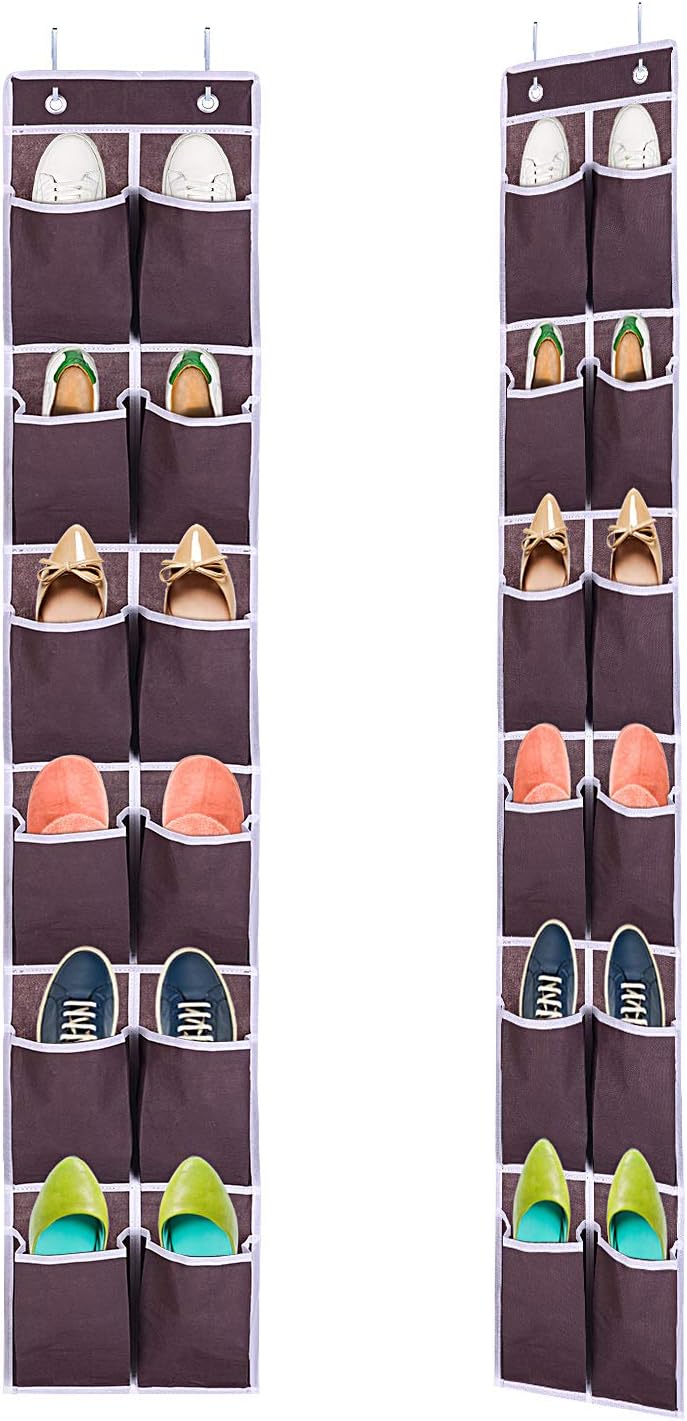 Ecbrt 2 Packs Shoe Organiser Over the Door, 12 Large Hanging Shoe
