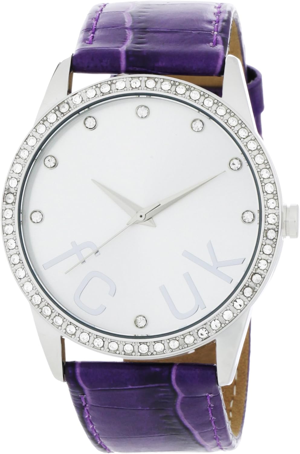 FCUK Women's FC1053SS Purple Leather Strap Stainless Steel Watch Watches