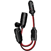 NOCO GC020 Dual 12V Cigarette Lighter Splitter, 2-Socket Adapter | Power two devices from one outlet, like a tire inflator and work light, or a phone charger and dash cam on long drives