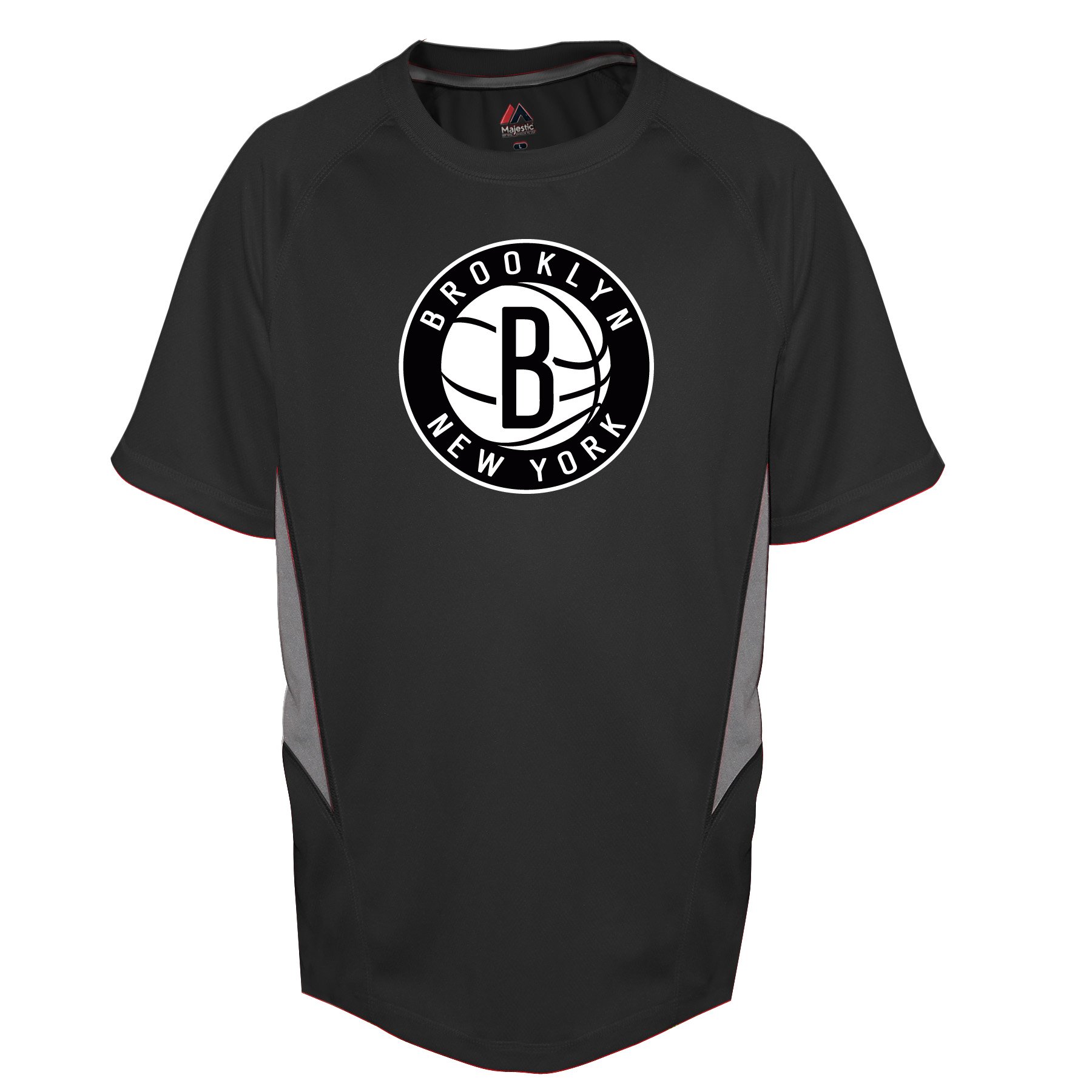 NBA Youth NBA Synthetic Tee Side Panels, Medium, Black/Grey