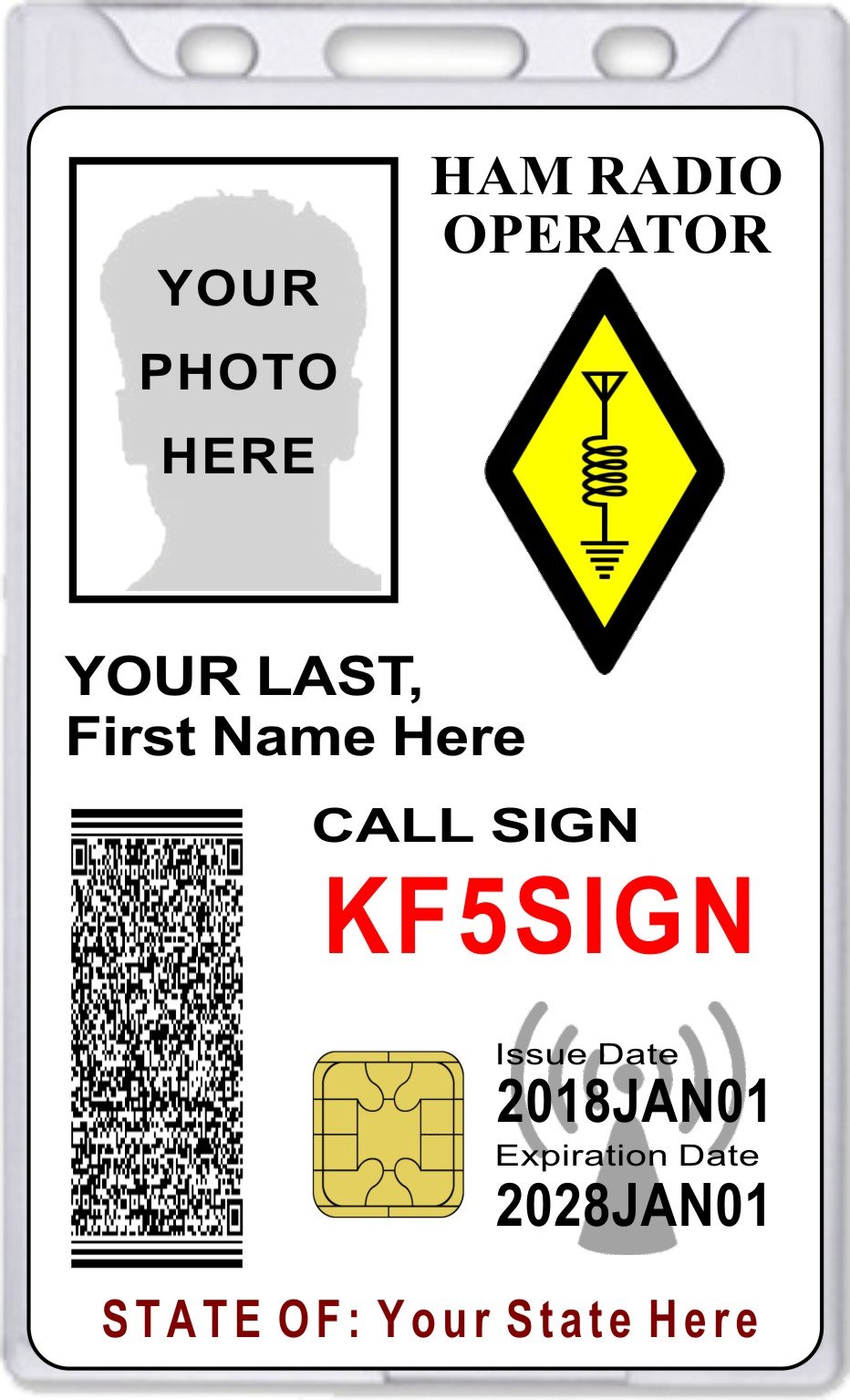 HAM Radio ID Card Custom With Your Photo And Information HAM Radio
