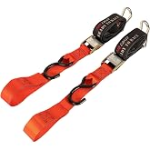 PRO CAKEN 1.5&rdquo;Width 7ft Soft Loop Motorcycle Tie Down Strap 2 PCS | 1500LB Break Strength, Fit for Moving Cargo, Lawn Equipment, Appliance, Motorcycle, with Premium S-Hook &amp; Ratchet Mechanism-O