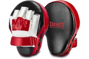 ZTTY Boxing Pads Curved Focus Punching Mitts PU Leather for MMA Martial Arts Kickboxing Muay Thai Karate Training Hand Pads