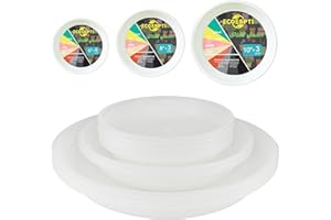 ECOESPTI 12Pcs Colourful Plant Saucer, 6 8 10 Inch Durable Plastic Plant Tray, Round Plant Pot Saucers, Drip Tray for Indoor and Outdoor Garden, Semi-Clear