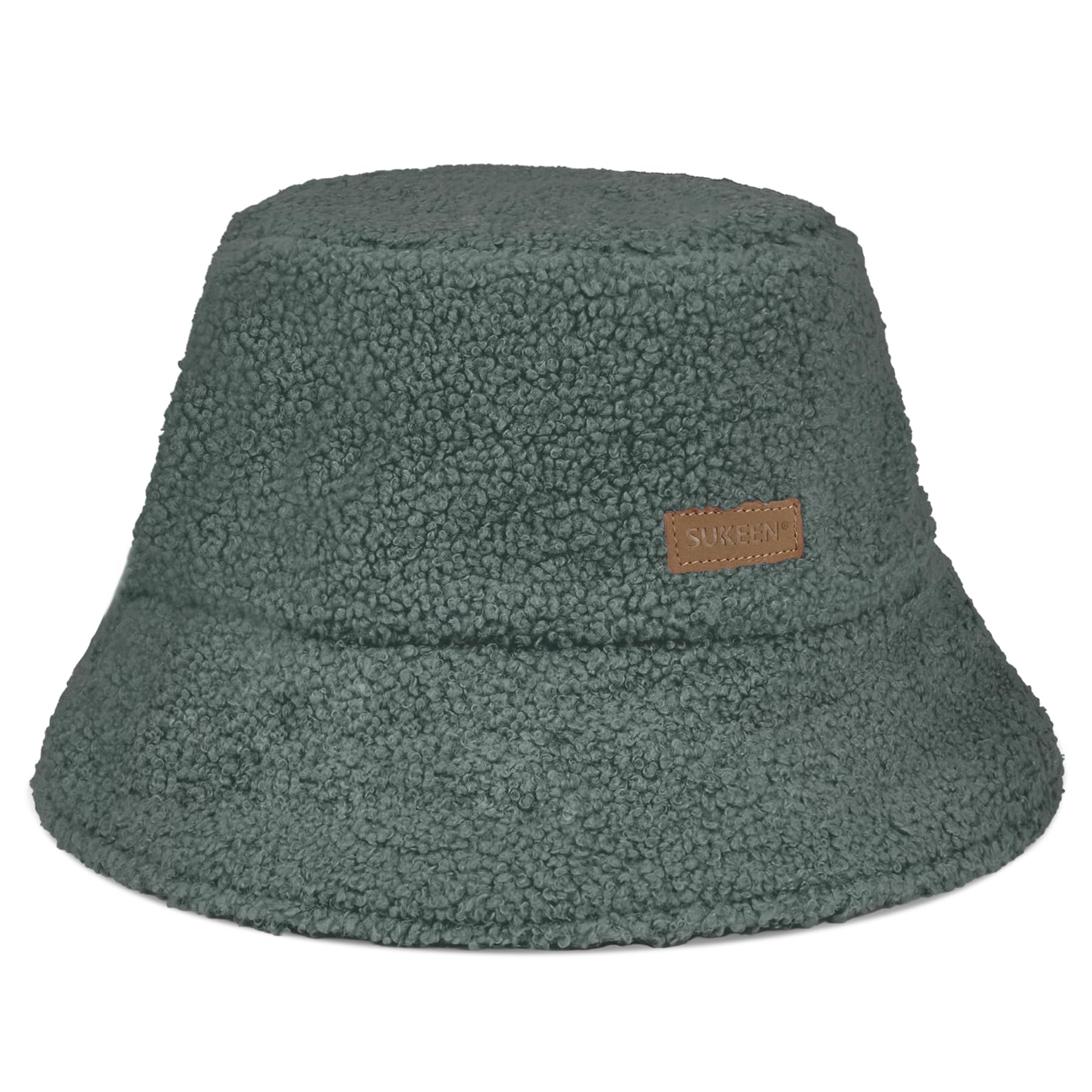 Photo 1 of Sukeen Oversized Winter Bucket Hat for Big Heads Large Faux Fur Bucket Hat Fluffy Warm Hat Trendy Fisherman Cap for Daily Gray