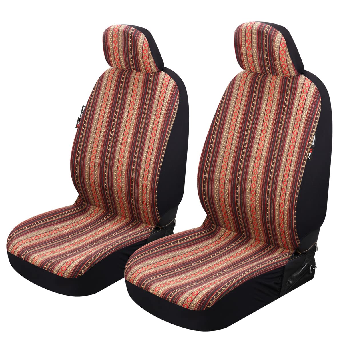 Photo 1 of P&J Baja Blanket Car Seat Covers African Designs Low Back Bucket Universal Size Fit for Most Cars SUVs Trucks Vans Woven Fabric Front Pair 2pcs Yellow Color…