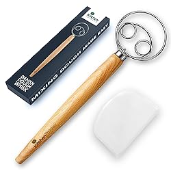 13 Inch Danish Dough Whisk with Dough