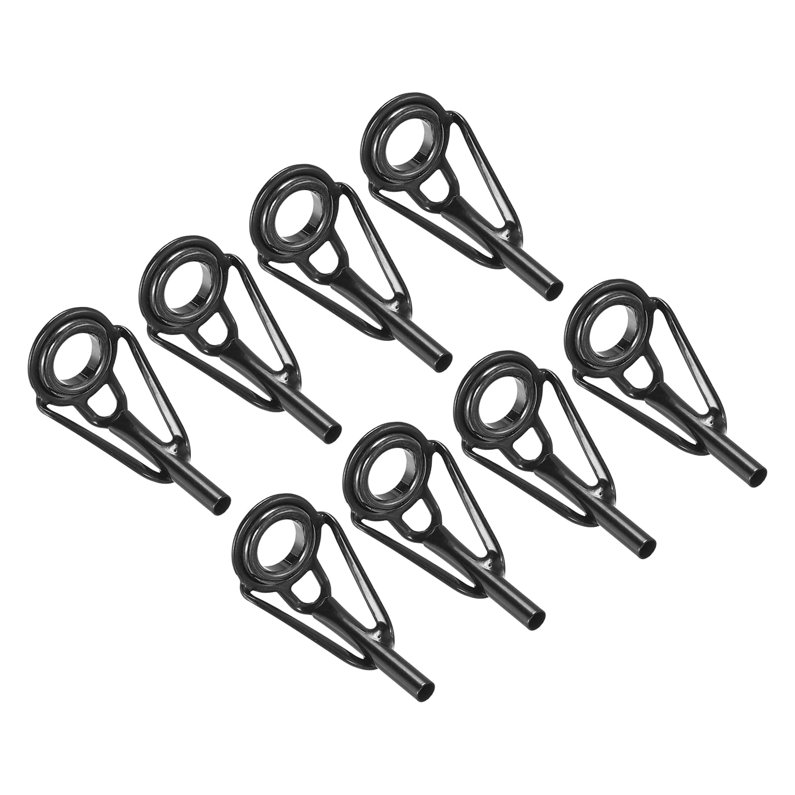 PATIKIL 2.0mm Fishing Rod Tip Repair Kit, 8pcs Stainless Steel Pole Ring Guide Replacement for Saltwater Freshwater Fishing, Black