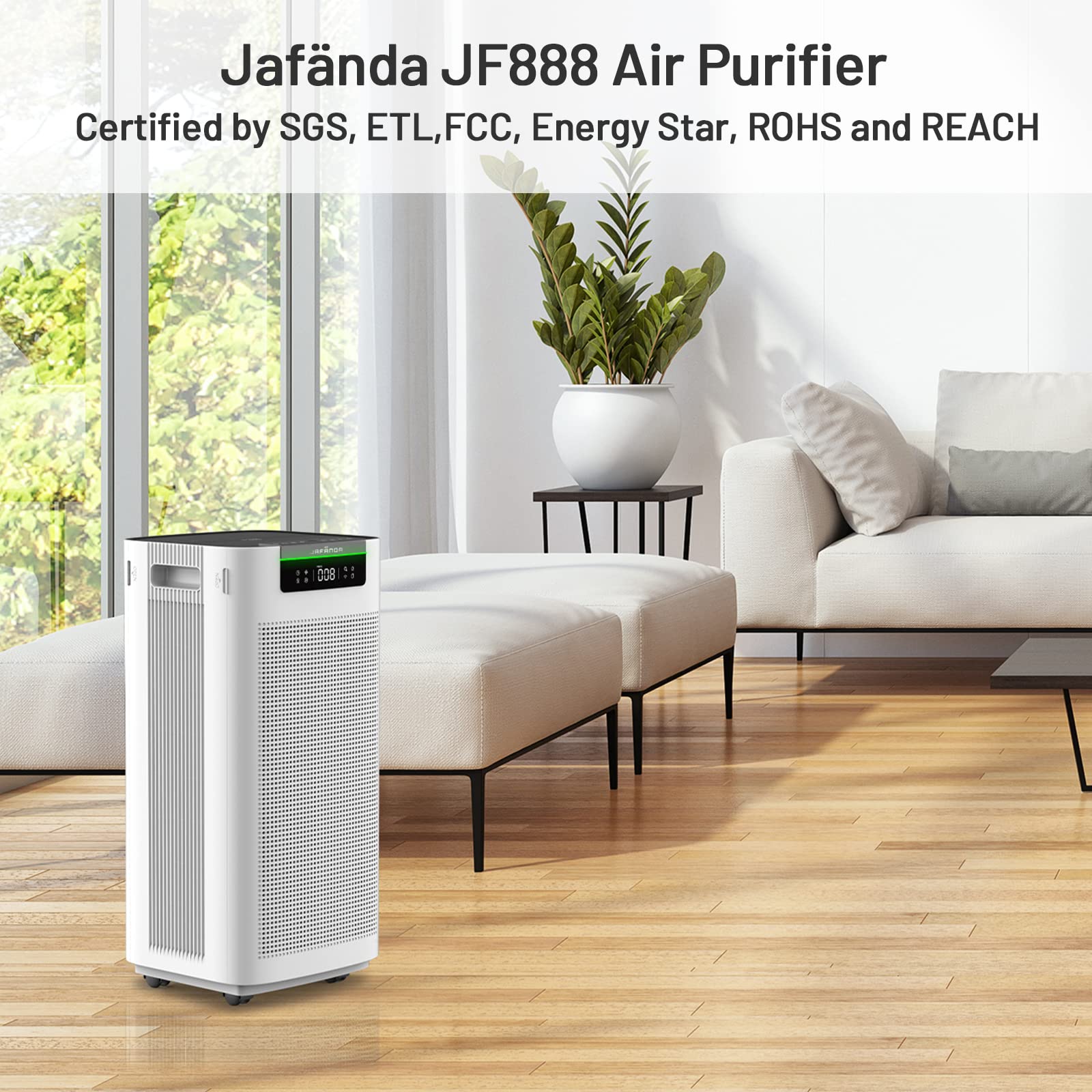 Jafända JF888 Replacement Filter, 2-Pack VOC Filters, with 4.4lb Activated Carbon & Granular SP-Permanganate, Remove Formaldehyde,VOCs,Smoke