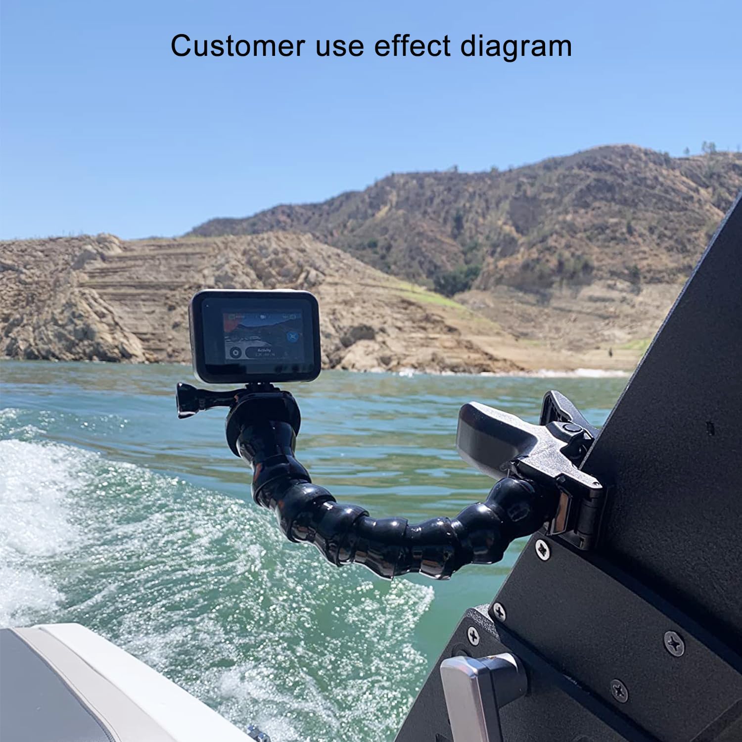 Suptig Jaws Flex Clamp Mount Gooseneck Mount for GoPro Hero 13 Hero 12 Hero 11 Hero 10 Hero 9 Hero 8 Hero 7 Hero 6 Hero 5 Hero 4 Session Hero 3+ Hero 3 Akaso EK7000 DJI osmo Arlo Action Camera.