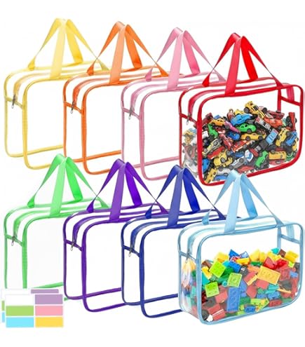 6 Pièces Sacs Cadeaux Transparents Avec Poignées,Sac Pochette Cadeau Plastique,Sac Cadeau Pour