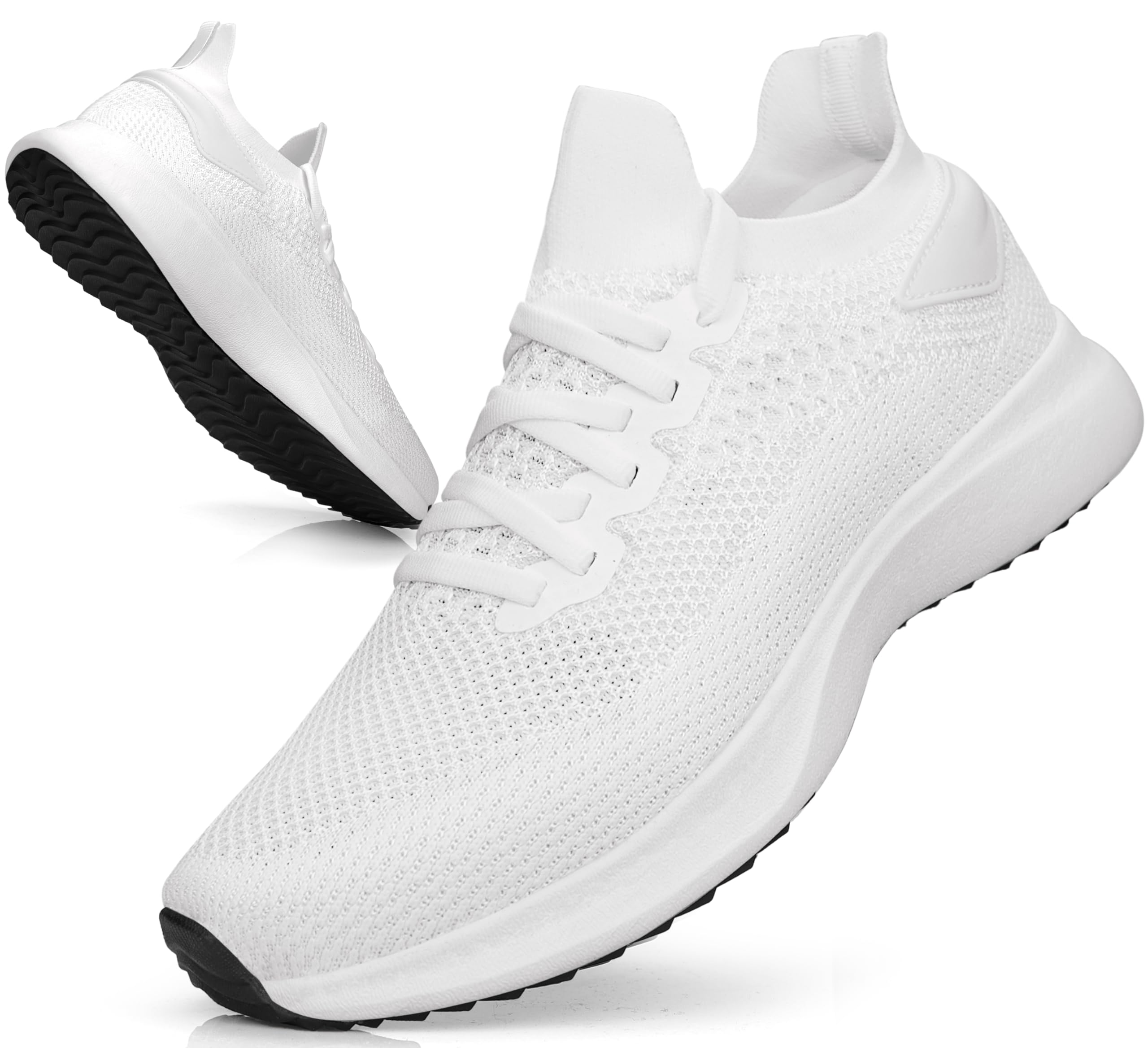 Giniros Sneaker Herren Schuhe Leichte Straßenlaufschuhe Jogging Weiß 43EU