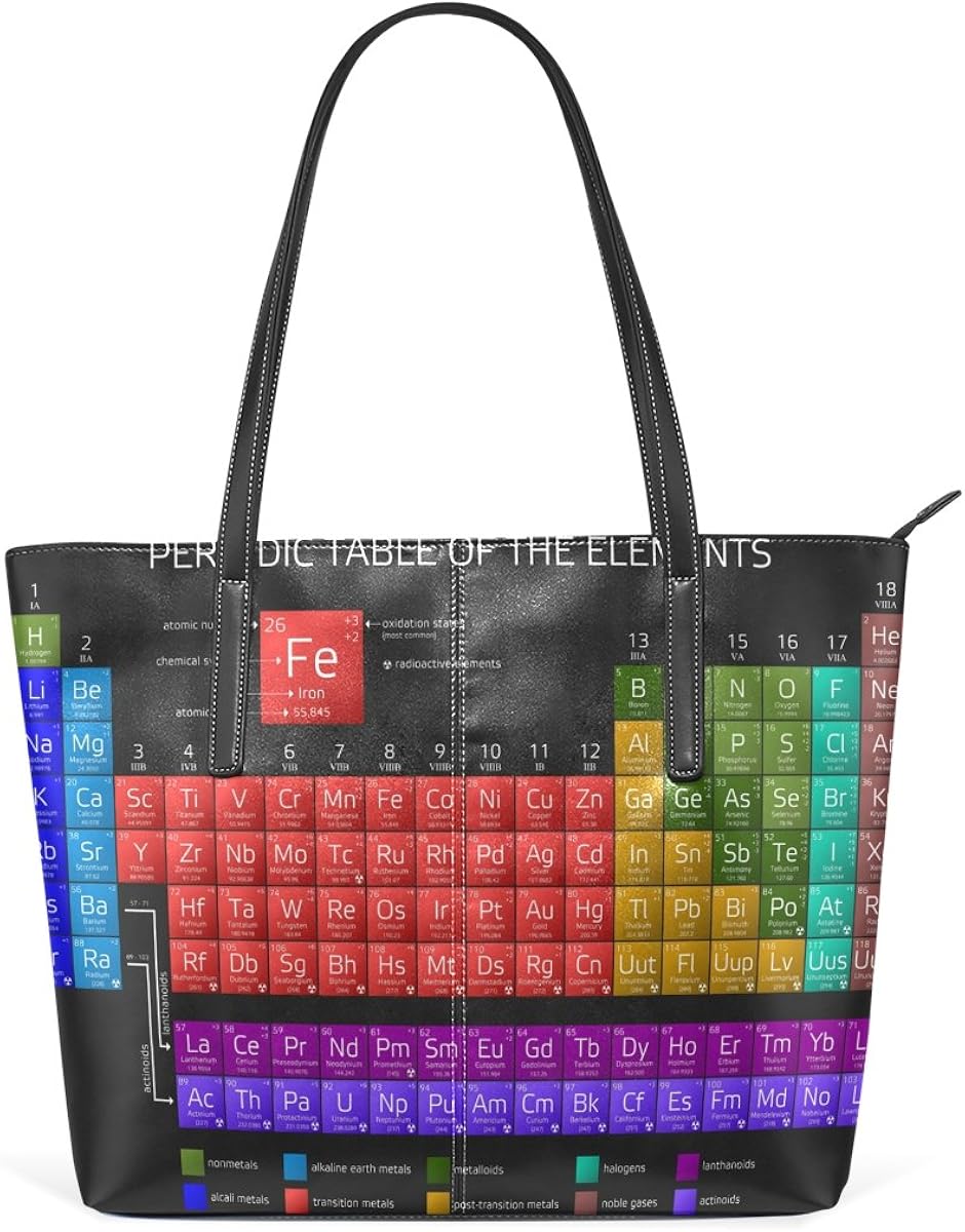 Amazon Com Wozoperiodic Table Of The Element Pu Leather Shoulder Tote Bag Purse For Women Girls Clothing