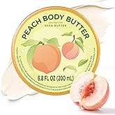 puresoak bath Peach Body Butter, Natural Body Care for Men Women Smell Good, Peach Scented Natural Body Butter, Body Moisturizer for Dry Skin 6.8 floz