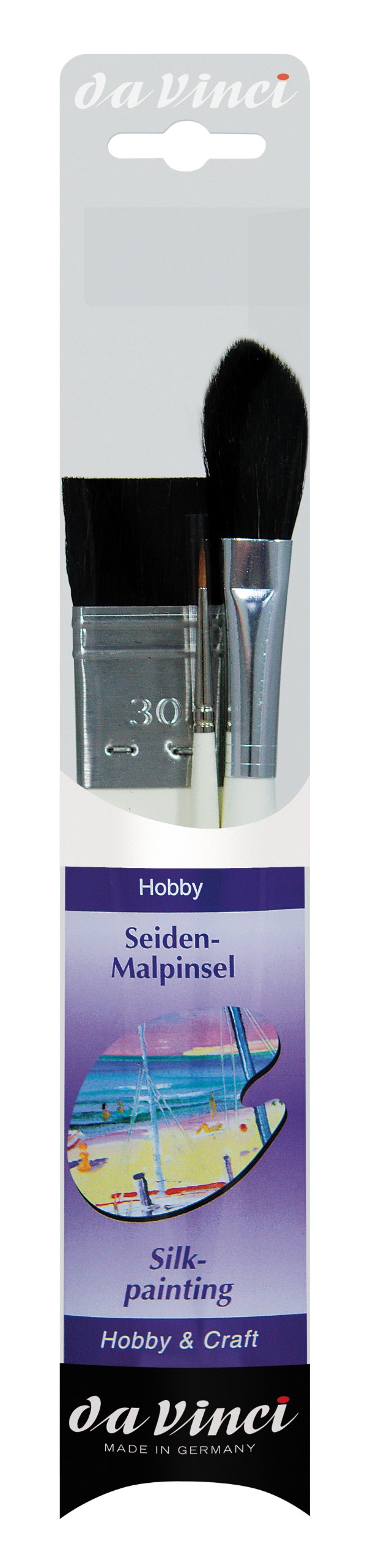Da Vinci 5200 Silkpainting Brush Set, Black, White/Purple, 30 x 30 x 30 cm