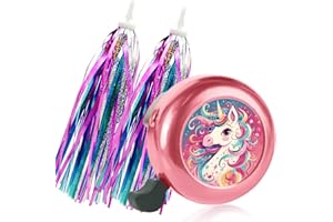 Kids Bike Bell with 2 Pcs Bike Streamers for Girls, Cute Children's Bicycle Accessories