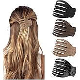 Amariver 4Pcs Flat Hair Clips for Women French Claw Alligator Concord Flat Hair Clips Fashion Accessories for Women Girls
