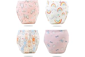 FVOYAPEE Upairy Training Pants Potty Training Underwear for Boys Girls,Toddler Potty Pants for 2T-5T,Soft Absorbent & Leak-Proof with Characters, 100% Cotton Washable (4PCS,S)