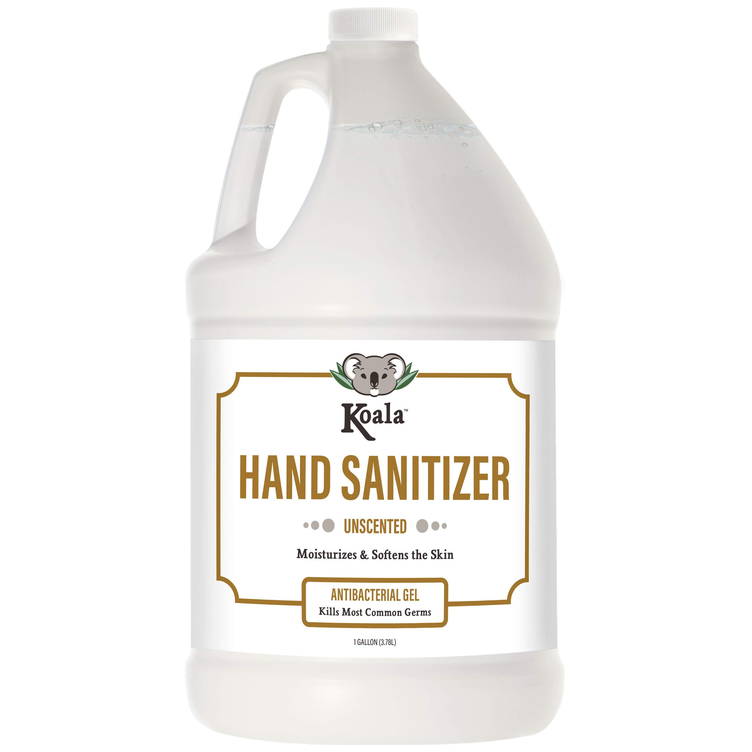 Koala Moisturizing Hand Sanitizer Gel - 1 Gallon (128 Fl Oz) Unscented - 70% Ethyl Alcohol - Quick-D