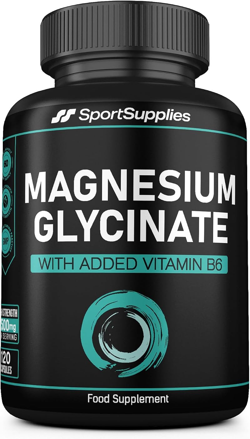 SS Sport Magnesium Glycinate 1500mg with Vitamin B6 120 Caps High Strength