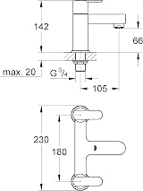GROHE Get Twin Handle Bath Mixer Chrome Deck Mounted 2-Hole view 2