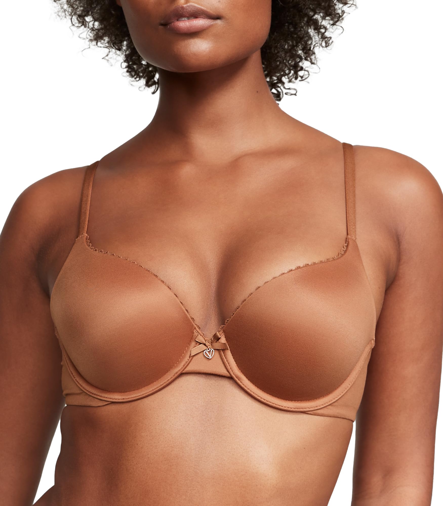 Victoria's Secret Perfect Shape Push Up Bra, Full Coverage, Padded, Smooth, Bras for Women, Body by Victoria Collection, Caramel (34DDD) Image