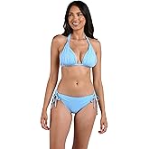 Island Goddess Rouched Halter Bikini Swimsuit Top