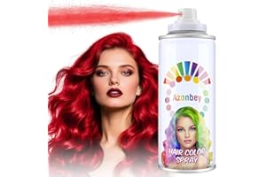 AZONBEY Red Hair Spray,Temporary Hair Color Spray,Hair Color Dye Pomades,Washable Hair Coloring Natural Hair Strong Style Gel Cream Hair Dye for Party,Hollowen,Cosplay. (Fired Red, 120ml)