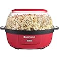 West Bend Stir Crazy Hot Oil Popcorn Popper, Popcorn Maker Machine with Large Serving Bowl Lid and Stirring Rod, 6 Qt, Red